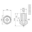 E3D kompatibilis  nikkelezett fúvóka 1.75/0,5 mm