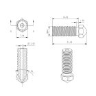 High quality  Chrome Zirconium Copper E3D volcano Nozzle 0.4mm